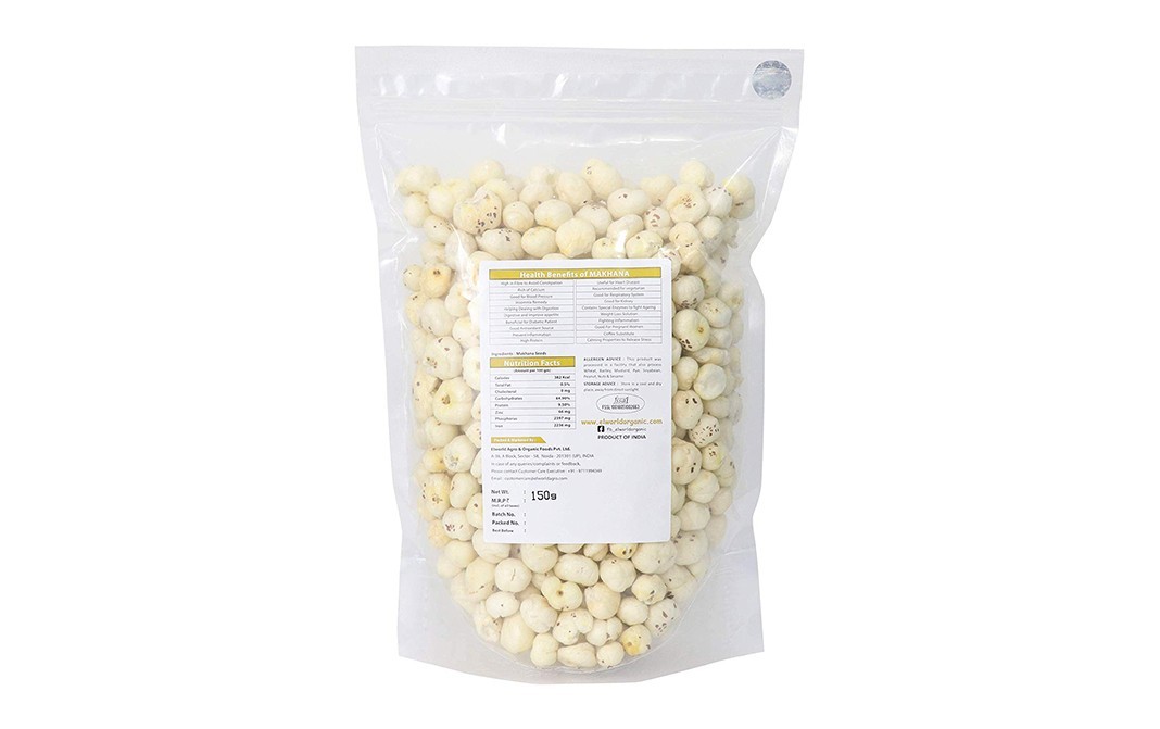 Elworld Organic Makhana    Shrink Pack  150 grams